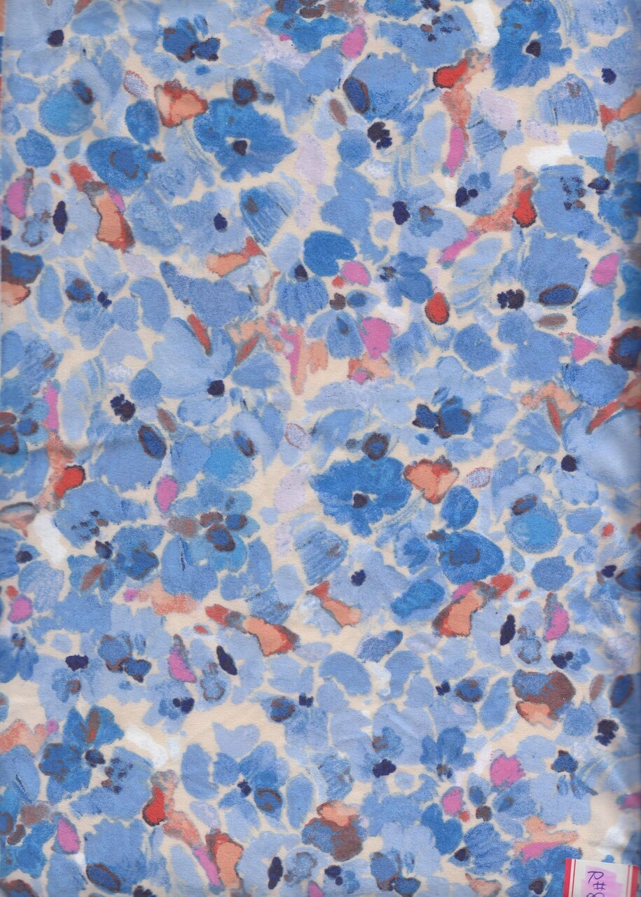 1 Yard Brushed Floral Print DTY Knit Fabric Soft Stretch Polyester Spandex 58 Inch Wide